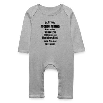 Mama Spruch - Baby Bio Strampler - Grau meliert - Vorne