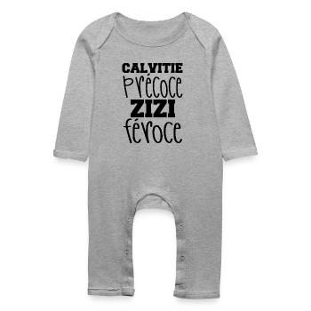 Chauve Qui Peut Humour Calvitie Homme Humour Beauf - Grenouillère bio Bébé - gris chiné - Devant