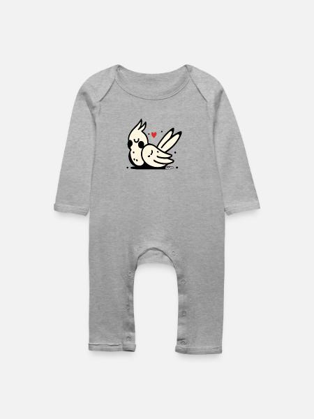 Schlafender Kakadu - Baby Bio Strampler - Grau meliert