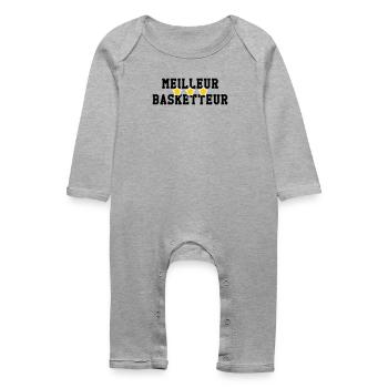 Bester Basketballspieler - Baby Bio Strampler - Grau meliert - Vorne