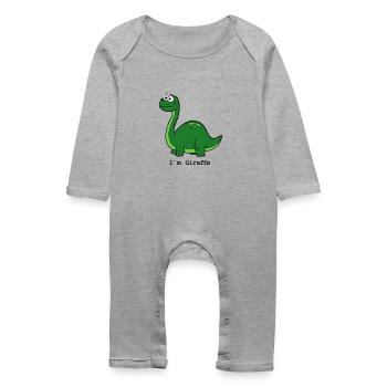 I'm Giraffe - Grenouillère bio Bébé - gris chiné - Devant