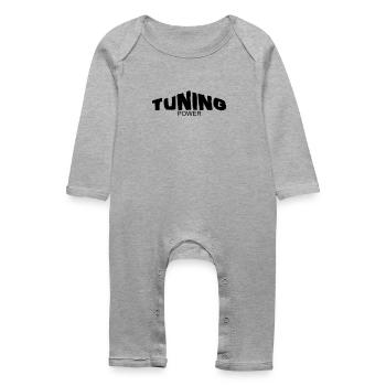 tuning power - Baby Organic Romper - heather grey - Front