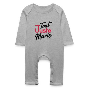 tout juste marié - homme - Grenouillère bio Bébé - gris chiné - Devant