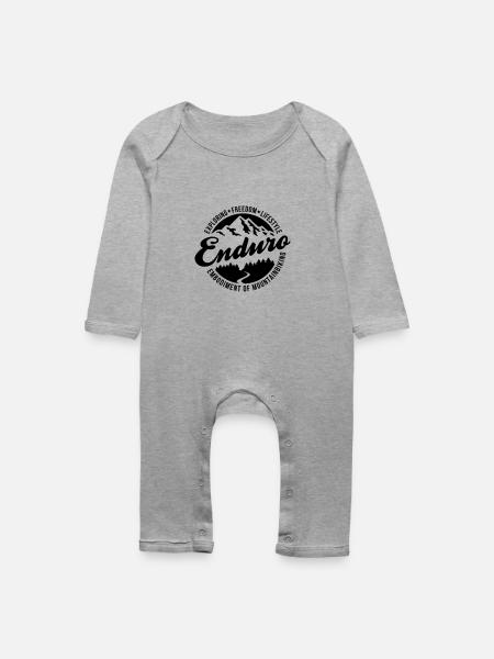 Enduro Mountainbiking - Baby Bio Strampler - Grau meliert