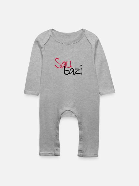 Saubazi - Baby Bio Strampler - Grau meliert