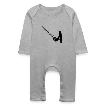 Kitesurfing Unhooked - Baby Bio Strampler - Grau meliert - Vorne