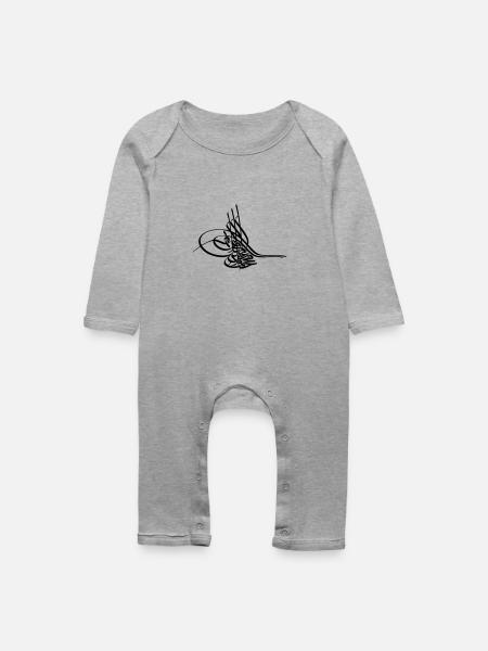 Osmanli tugrasi - Baby Bio Strampler - Grau meliert