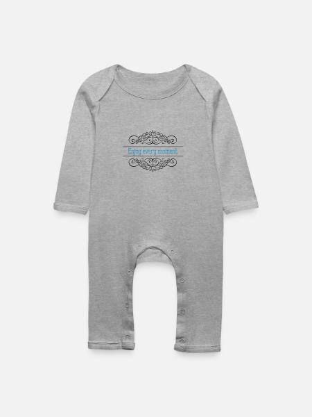 Enjoy every Moment - Baby Bio Strampler - Grau meliert