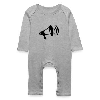 megaphone - Baby Organic Romper - heather grey - Front
