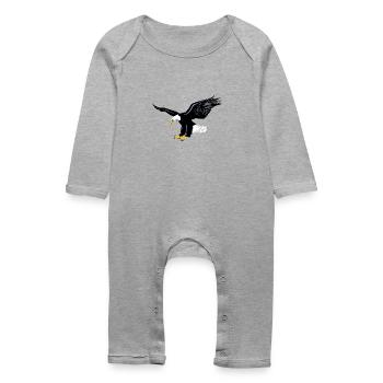 Aigle fier fort - roi des cieux - Grenouillère bio Bébé - gris chiné - Devant