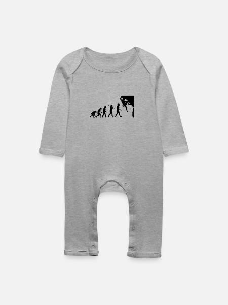 Rock Climbing Evolution - Baby Bio Strampler - Grau meliert