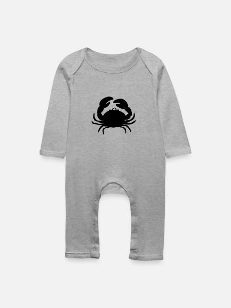 crab - Baby Bio Strampler - Grau meliert