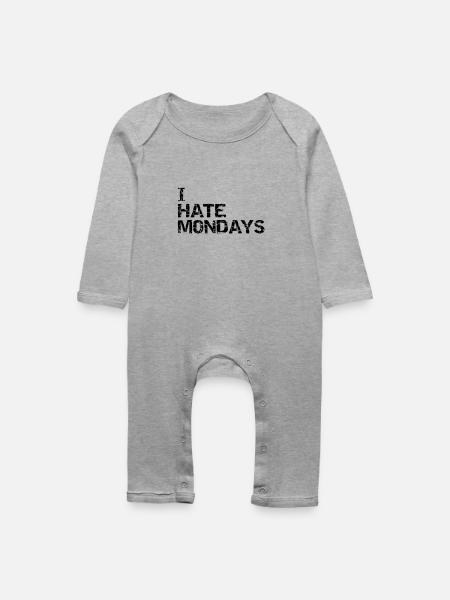 i hate mondays - Baby Bio Strampler - Grau meliert