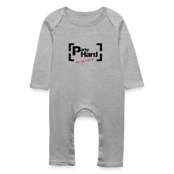 partie dure - Grenouillère bio Bébé - gris chiné - Devant