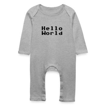 Hello World - Baby Organic Romper - heather grey - Front