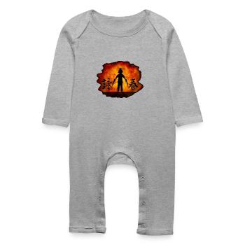explosion - Baby Bio Strampler - Grau meliert - Vorne