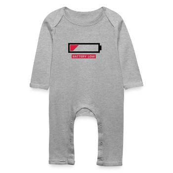 battery_low__f2 - Baby Organic Romper - heather grey - Front