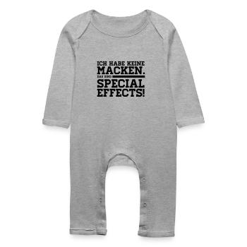 ICH HABE KEINE MACKEN - DAS SIND SPECIAL EFFECTS! - Baby Bio Strampler - Grau meliert - Vorne