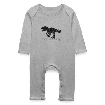 Dinosaurier: T-Rex (in die Jahre gekommen) - Baby Organic Romper - heather grey - Front