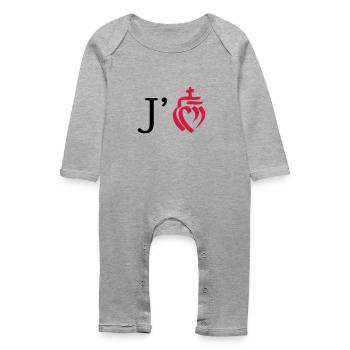 j'aime la vendée - Grenouillère bio Bébé - gris chiné - Devant