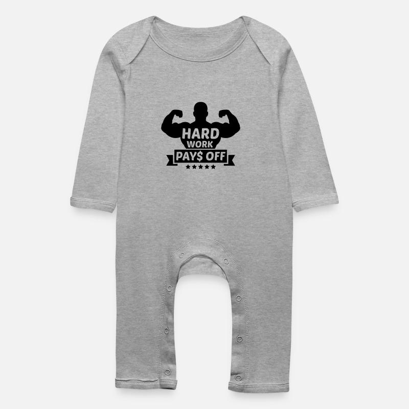 hard_work_pays_off___f1 - Grenouillère bio Bébé - gris chiné