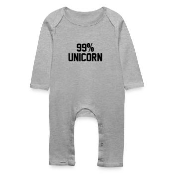 99% unicorn - Baby Organic Romper - heather grey - Front