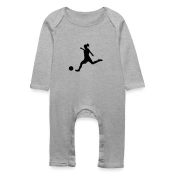 woman_soccer - Baby Organic Romper - heather grey - Front