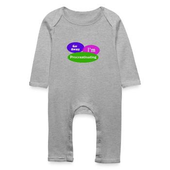 Go Away In Procrastinating - Baby Organic Romper - heather grey - Front