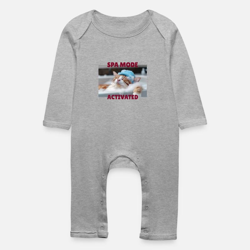 Mode spa chat - Grenouillère bio Bébé - gris chiné