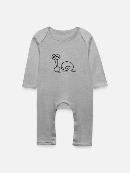 Schnecke - Baby Bio Strampler - Grau meliert