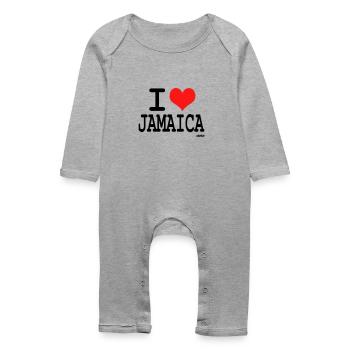i love jamaica by wam - Grenouillère bio Bébé - gris chiné - Devant
