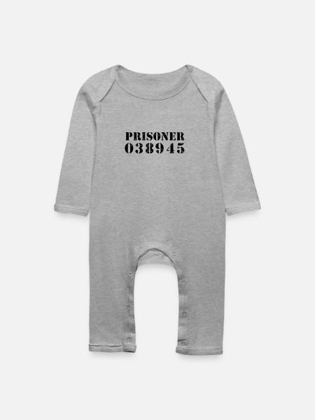 prisoner / Häftling - Baby Bio Strampler - Grau meliert