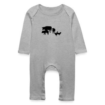 La ferme des animaux - Grenouillère bio Bébé - gris chiné - Devant