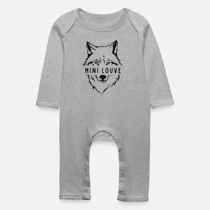 Kleiner Wolf - Baby Bio Strampler - Grau meliert