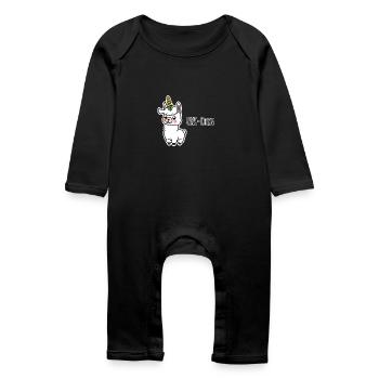 Lama Uni Corn - Maïs en épi licorne lama - Grenouillère bio Bébé - noir - Devant