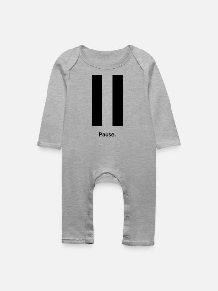 Pause - Baby Bio Strampler - Grau meliert