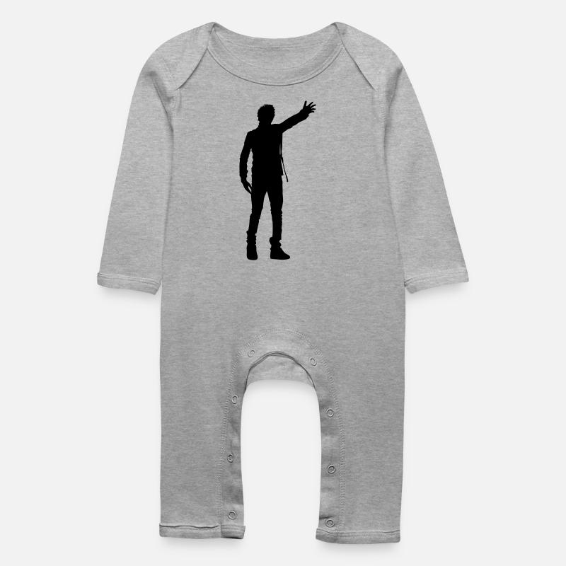 Man body Silhouette vector design - Baby Organic Romper - heather grey
