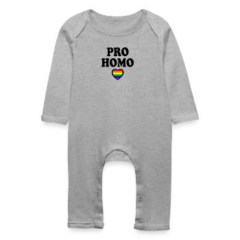 Pro homo - Grenouillère bio Bébé - gris chiné - Devant
