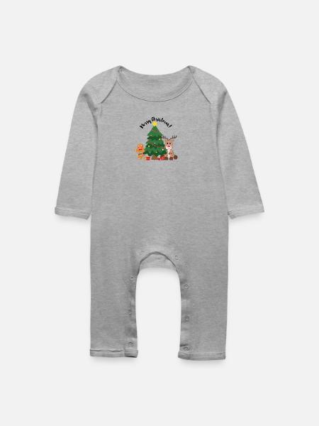 Weihnachtsrentiere - Baby Bio Strampler - Grau meliert