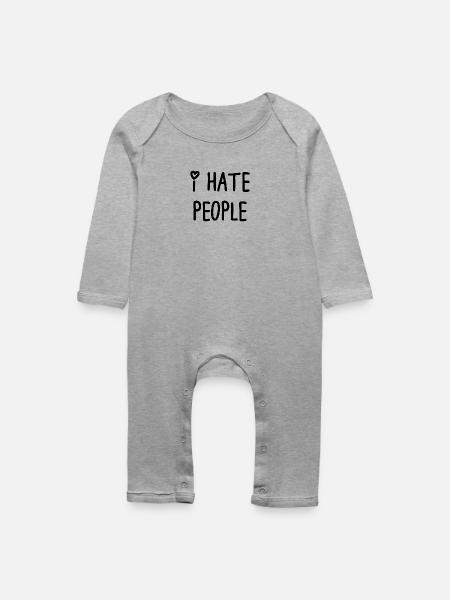 Ich hasse Leute t_shir - Baby Bio Strampler - Grau meliert