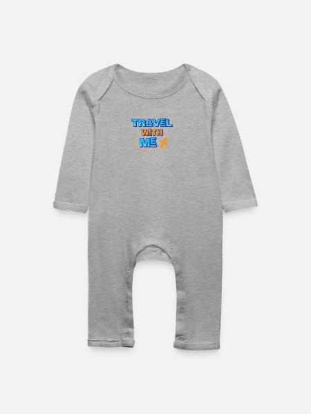 Reise mit mir - Baby Bio Strampler - Grau meliert