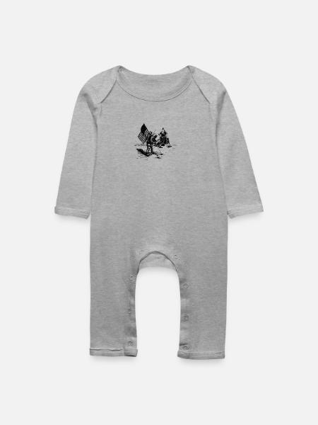 Mondlandung - Baby Bio Strampler - Grau meliert