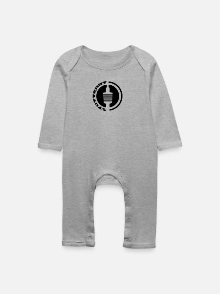 stuttgart fernsehturm emblem - Baby Bio Strampler - Grau meliert
