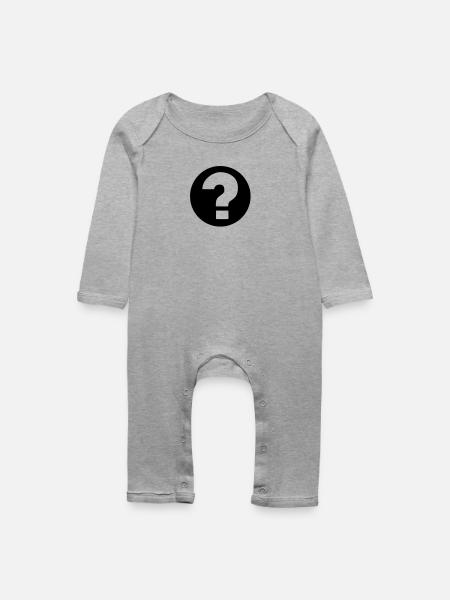 fragezeichen - Baby Bio Strampler - Grau meliert