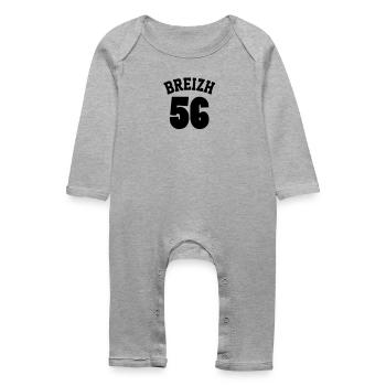 Breizh 56 - Grenouillère bio Bébé - gris chiné - Devant