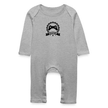 gamer - Grenouillère bio Bébé - gris chiné - Devant