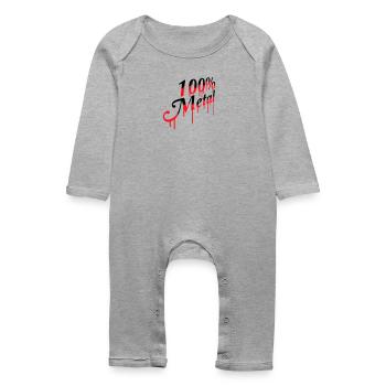 100% Pour-Métal Musique Timbre Graffiti Drops - Grenouillère bio Bébé - gris chiné - Devant