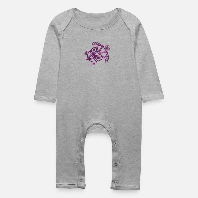 Turtle - Baby Organic Romper - heather grey