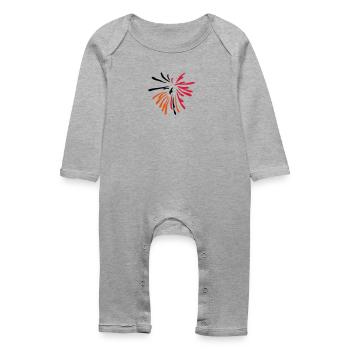artistic musical fire - Baby Organic Romper - heather grey - Front