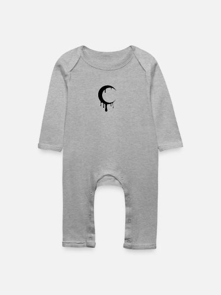 Verschwommen Mond - Baby Bio Strampler - Grau meliert